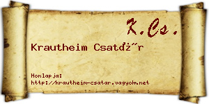 Krautheim Csatár névjegykártya
